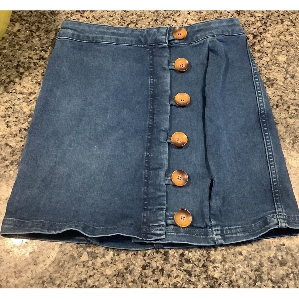 Vintage Free People Womens Micro Mini Skirt Size 4  Blue Beautiful